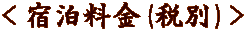 ＜宿泊料金(税別)＞